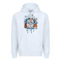 White winter gnome coffee Premium Hoodie - JahusDesignShop