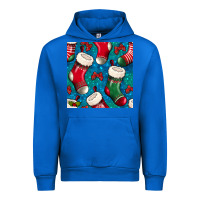 Cobalt christmas socks seamless pattern Urban Hoodie - BundleAndBundleShop
