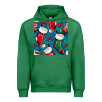 Emerald christmas socks seamless pattern Urban Hoodie - BundleAndBundleShop