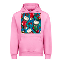 Fuchsia Pink christmas socks seamless pattern Urban Hoodie - BundleAndBundleShop