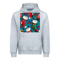 Heather Grey christmas socks seamless pattern Urban Hoodie - BundleAndBundleShop
