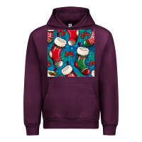 Mauve Wine christmas socks seamless pattern Urban Hoodie - BundleAndBundleShop