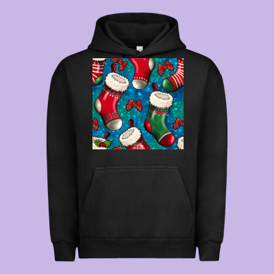 Christmas Socks Seamless Pattern Urban Hoodie Designed By Bundleandbundleshop
