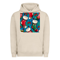 Pigment French Oak christmas socks seamless pattern Urban Hoodie - BundleAndBundleShop