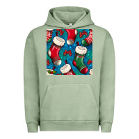 Pigment Oil Green christmas socks seamless pattern Urban Hoodie - BundleAndBundleShop