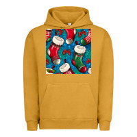 Pigment Peanut Butter christmas socks seamless pattern Urban Hoodie - BundleAndBundleShop