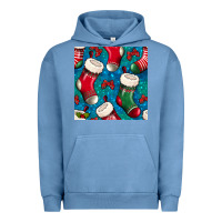 Pigment Pebble Blue christmas socks seamless pattern Urban Hoodie - BundleAndBundleShop