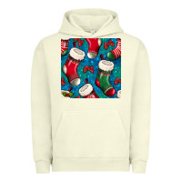 Pigment Pistachio christmas socks seamless pattern Urban Hoodie - BundleAndBundleShop