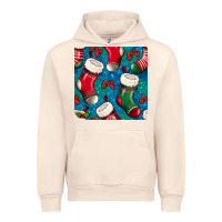 Sandshell christmas socks seamless pattern Urban Hoodie - BundleAndBundleShop