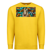 Lemon Horse With Sunflowers Aztec And Cowhide Premium Sweatshirt - RanaPortraitStore