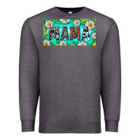 Charcoal Heather Turquoise and Daisy Mama Premium Sweatshirt - RanaPortraitStore