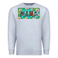 Heather Grey Turquoise and Daisy Mama Premium Sweatshirt - RanaPortraitStore