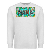 Oatmeal Heather Turquoise and Daisy Mama Premium Sweatshirt - RanaPortraitStore