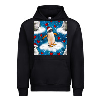 Black christmas penguin and heart seamless pattern Urban Hoodie - BundleAndBundleShop