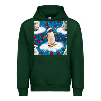 Forest Green christmas penguin and heart seamless pattern Urban Hoodie - BundleAndBundleShop