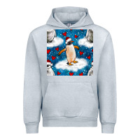 Heather Grey christmas penguin and heart seamless pattern Urban Hoodie - BundleAndBundleShop