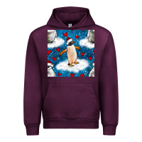 Mauve Wine christmas penguin and heart seamless pattern Urban Hoodie - BundleAndBundleShop