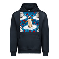 Navy christmas penguin and heart seamless pattern Urban Hoodie - BundleAndBundleShop
