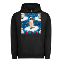 Pigment Black christmas penguin and heart seamless pattern Urban Hoodie - BundleAndBundleShop