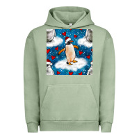 Pigment Oil Green christmas penguin and heart seamless pattern Urban Hoodie - BundleAndBundleShop