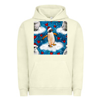 Pigment Pistachio christmas penguin and heart seamless pattern Urban Hoodie - BundleAndBundleShop
