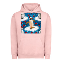 Pigment Salmon christmas penguin and heart seamless pattern Urban Hoodie - BundleAndBundleShop