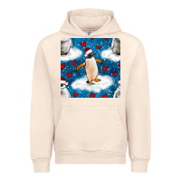 Sandshell christmas penguin and heart seamless pattern Urban Hoodie - BundleAndBundleShop