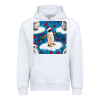 White christmas penguin and heart seamless pattern Urban Hoodie - BundleAndBundleShop