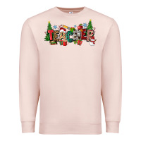 Pale Pink Christmas teacher Premium Sweatshirt - Zillion Design Studio
