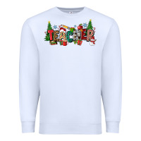White Christmas teacher Premium Sweatshirt - Zillion Design Studio