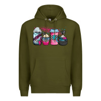 Army Green racing coffee cups Premium Hoodie - JahusDesignShop