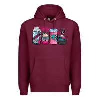 Burgundy racing coffee cups Premium Hoodie - JahusDesignShop