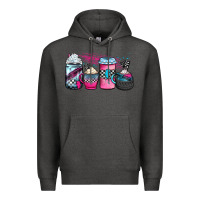 Charcoal Heather racing coffee cups Premium Hoodie - JahusDesignShop
