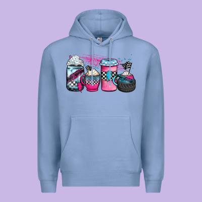 Racing Coffee Cups Premium Hoodie Designed By Jahusdesignshop