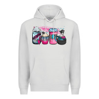 Dove Grey racing coffee cups Premium Hoodie - JahusDesignShop