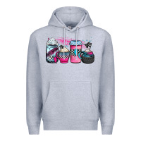 Heather Grey racing coffee cups Premium Hoodie - JahusDesignShop