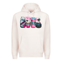 Pale Pink racing coffee cups Premium Hoodie - JahusDesignShop