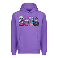Purple racing coffee cups Premium Hoodie - JahusDesignShop