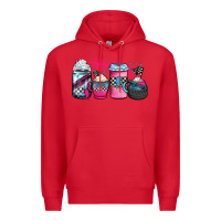 Red racing coffee cups Premium Hoodie - JahusDesignShop