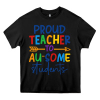 Black Proud teacher to au-some students Heavy Core Tee - CowhideDigitalArt