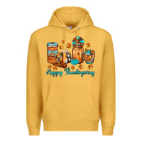 Mustard happy thanksgiving coffee Premium Hoodie - JahusDesignShop