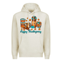 Oatmeal Heather happy thanksgiving coffee Premium Hoodie - JahusDesignShop
