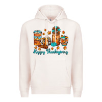 Pale Pink happy thanksgiving coffee Premium Hoodie - JahusDesignShop