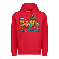 Red happy thanksgiving coffee Premium Hoodie - JahusDesignShop