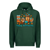 Sports Green happy thanksgiving coffee Premium Hoodie - JahusDesignShop