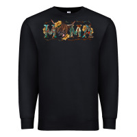 Black Mama with highland cow Premium Sweatshirt - RanaPortraitStore
