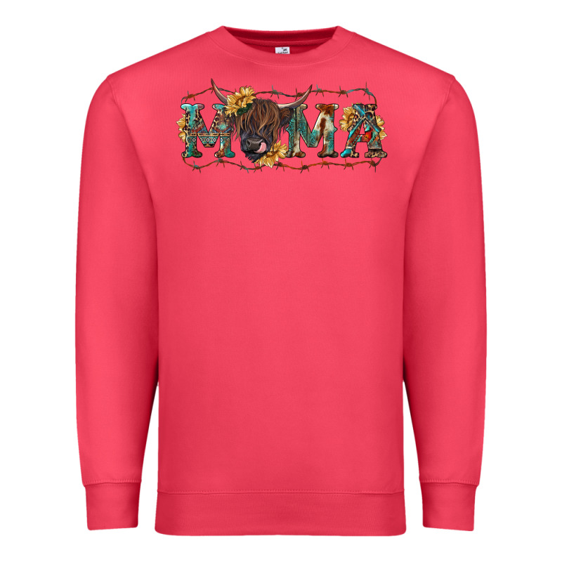 Mama With Highland Cow Premium Sweatshirt by RanaPortraitStore | Teevron