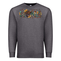 Charcoal Heather Mama with highland cow Premium Sweatshirt - RanaPortraitStore