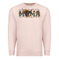 Pale Pink Mama with highland cow Premium Sweatshirt - RanaPortraitStore