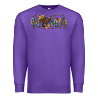 Purple Mama with highland cow Premium Sweatshirt - RanaPortraitStore